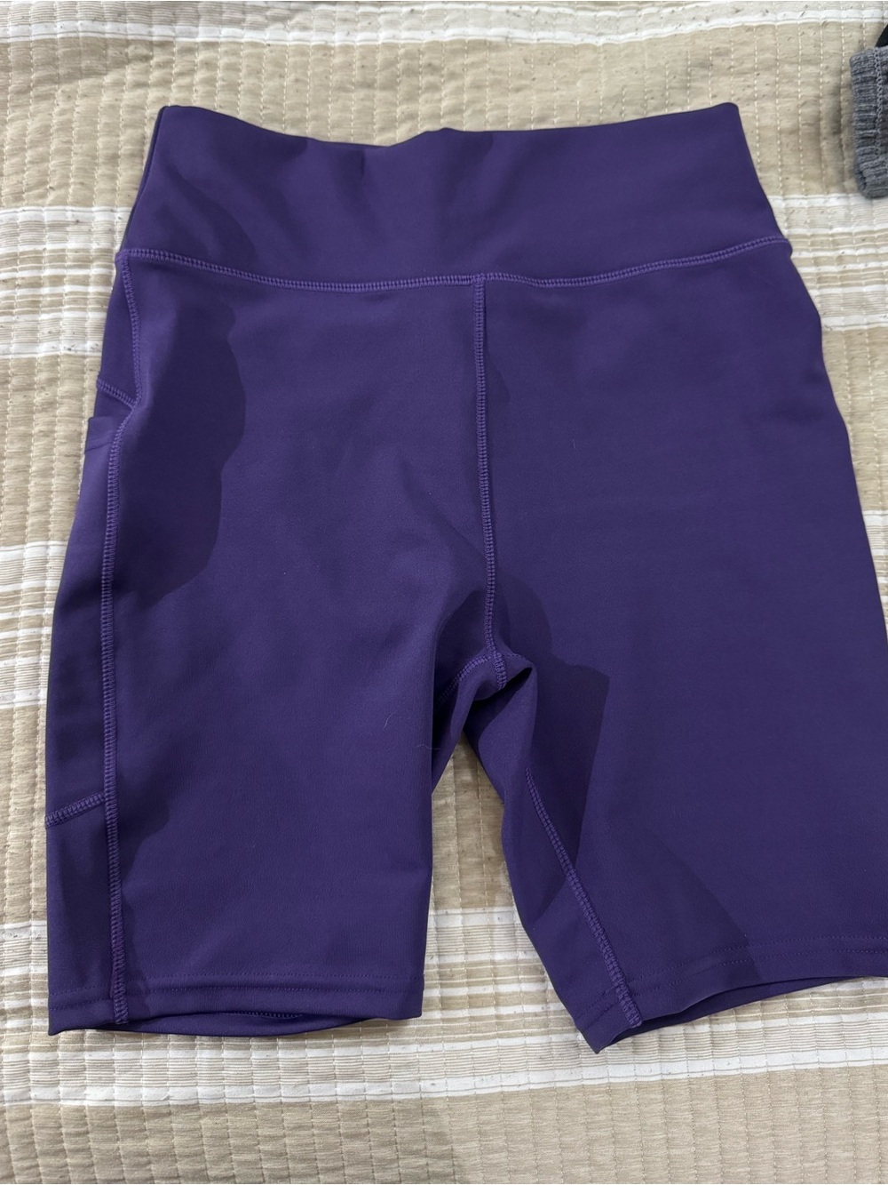 Pop fit Women's High-Waist Purple Bike Shorts
